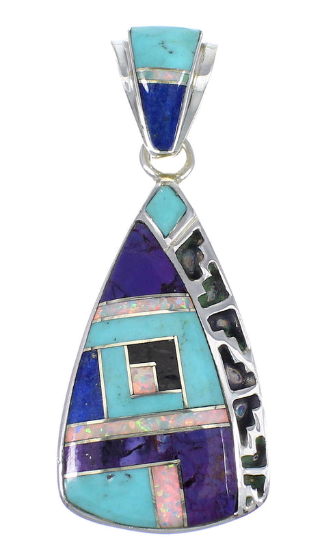 Multicolor And Sterling Silver Southwestern Pendant YX67823